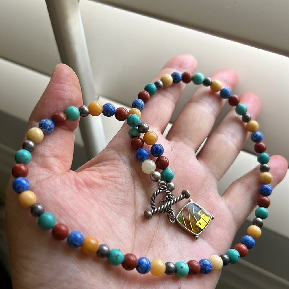 Caroline Pollack Multi-Gemstone Beaded Toggle Nec… - image 2